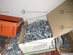 1#9764 Attrezzature, materiale di consumo e minuteria da elettricista, arredi da ufficio e scaffalature
