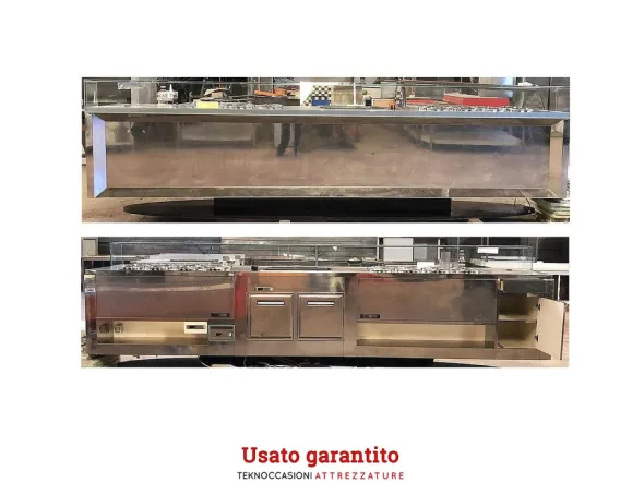 Banco gelateria con 18 carapine e piastra fredda