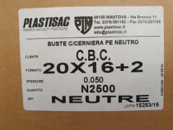 11900 buste plastica con cerniera confezionamento 20X16