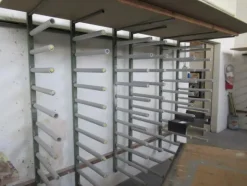 8#4676 Cabina di verniciatura Tecno Azzurra e pompe verniciatura