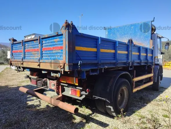 8#9387 Camion IVECO Eurocargo 150e80ribaltabile trilaterale con Gru Copma C730