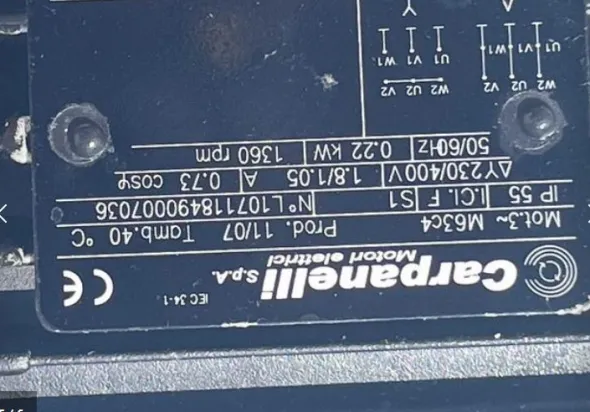 CARPANELLI M63c4 Motore trifase KW 0,22