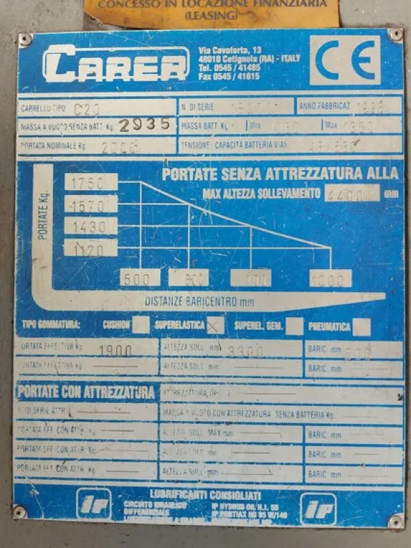 6#8076 Carrello elevatore Carer