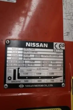 12#72362 Carrello elevatore elettrico Nissan Compac 15