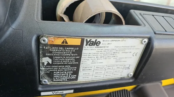 Carrello elev. YALE ERP50VM 5 ton elettrico anno 2017