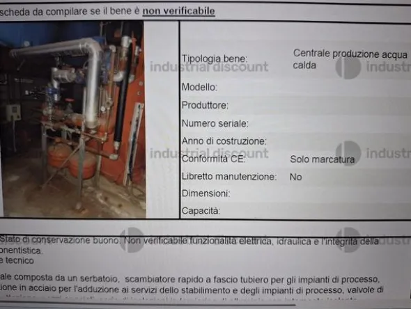 28#9389 Centrale di produzione vapore Biasicentrale di produzione acqua caldaImpianto di accumulo acqua industriale
