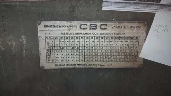 2#6553 Cesoia a ghigliottina Industrie Meccaniche CBC