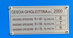 CESOIA A GHIGLIOTTINA MECCANICA BB 2000 X 8