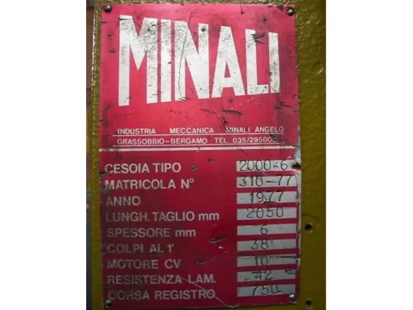 Cesoia meccanica MINALI 2000x6