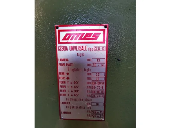 CESOIA UNIVERSALE MULTIFUNZIONE OMES - CESOIA - PUNZONATRICE - STROZZATRICE