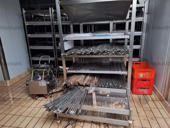 22#9389 Ceste bianche per alimenti e pedana in acciaio inox