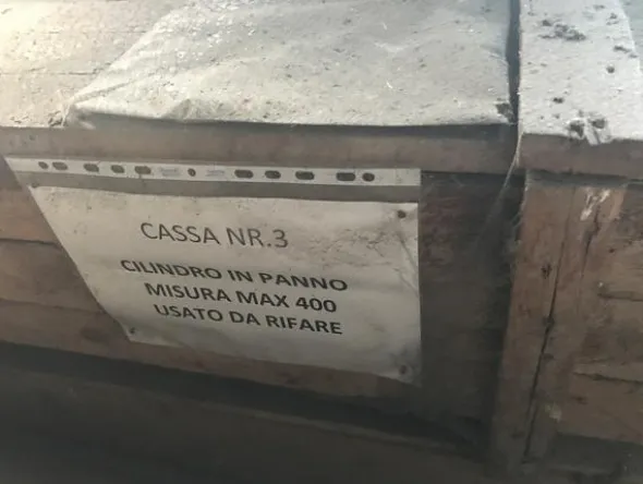 14#2342 Cilindri in pietra e in panno per macchine per conceria di varia misura