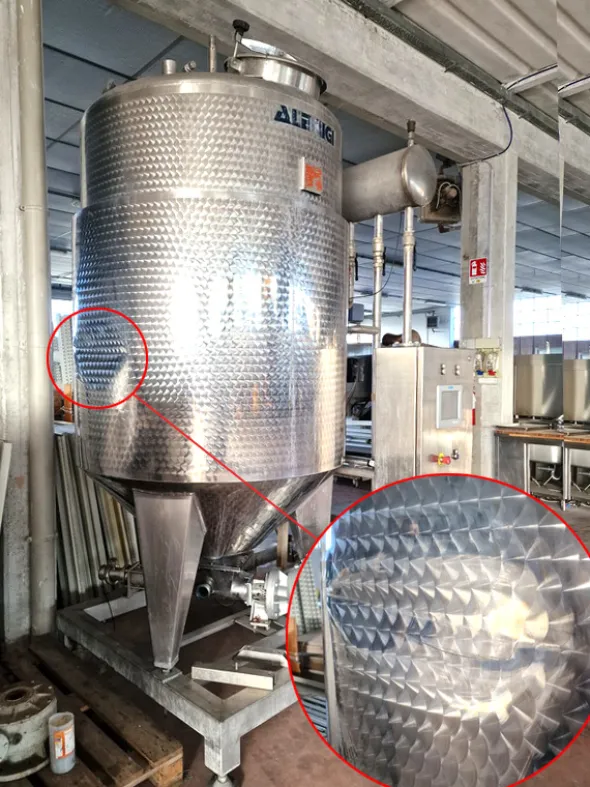 cisterna inox agitata e riscaldata usata