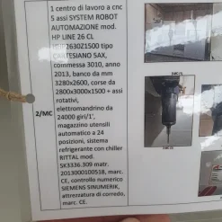 CNC SYSTEM ROBOT 5 ASSI IN CONTINUO