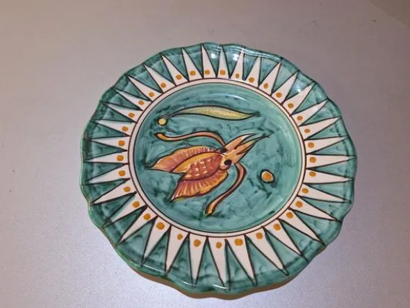 2#8661 Complementi da tavola artigianali in ceramica e stoffa