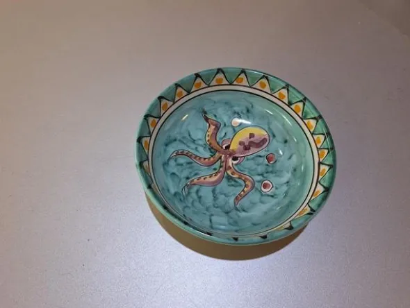 2#8661 Complementi da tavola artigianali in ceramica e stoffa