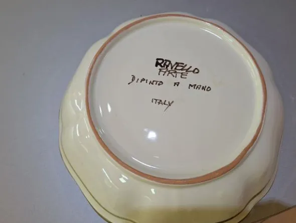 2#8661 Complementi da tavola artigianali in ceramica e stoffa