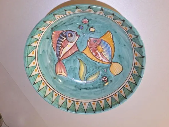 2#8661 Complementi da tavola artigianali in ceramica e stoffa