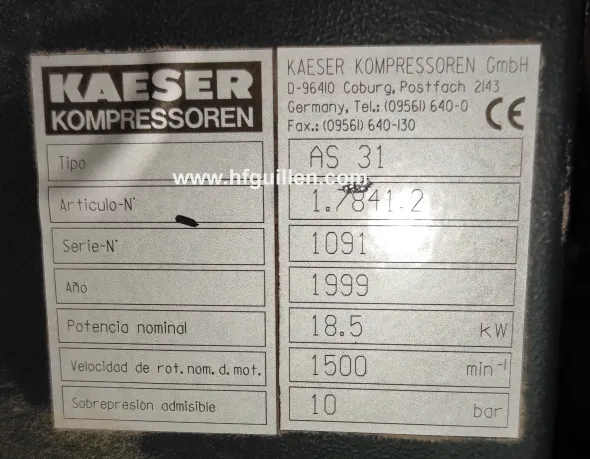 COMPRESSORE A VITE KAESER AS 31