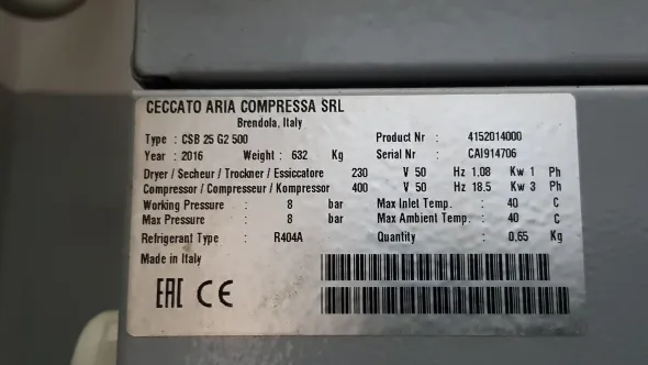 Compressore CECCATO CSB 25 del 2016