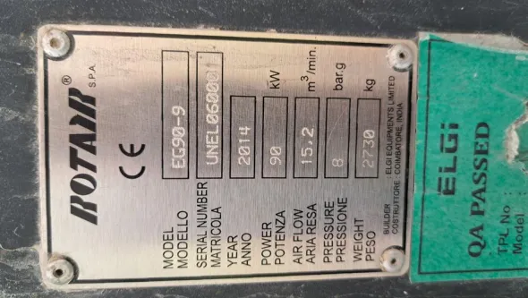 Compressore Elgi EG90V