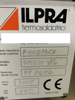 2#6825 Confezionatrice Ilpra Foodpack Speedy