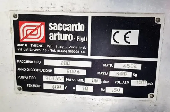 80#4068 Confezionatrice sottovuoto Saccardo