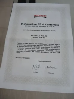 22#4790 Confezionatrice Waldyssa Automac 45