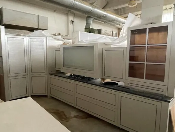 7#8083 Cucina in rovere spazzolato grigio