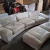 10#9481 Divano in pelle bianco