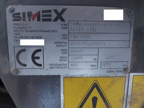 6#7900 Escavatrice a ruota Simex RW500