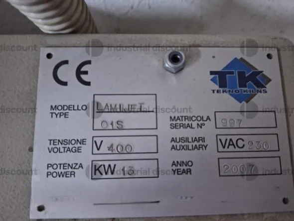 1#9105 Forno per la laminazione Tekno Kilns