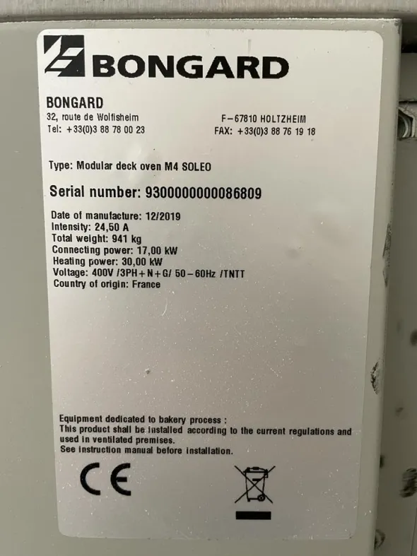 Forno professionale Bongard