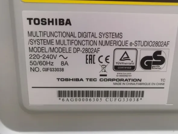9#5293 Fotocopiatore P5035I Toshiba E-studio 2802AFNR