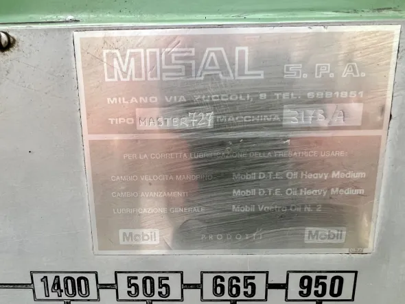 FRESATRICE "MISAL" MOD. MASTER 727 visualizzata 3 assi