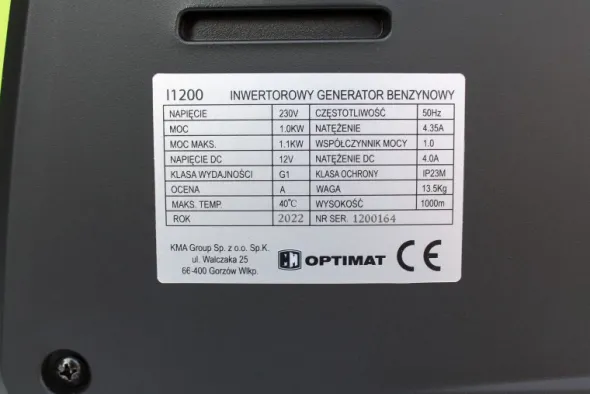 Generatore Valigia Inverter Optimat Smart Energy I1200