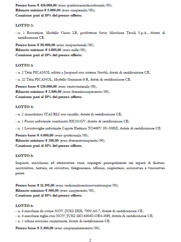 Impianti, macchinari ed attrezzature varie