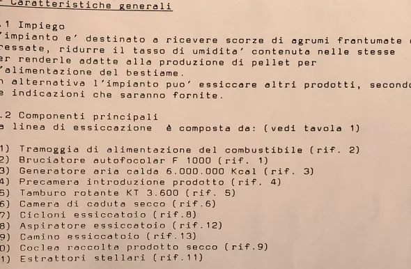 IMPIANTO DI ESSICCAZIONE
