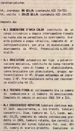 IMPIANTO DI ESSICCAZIONE