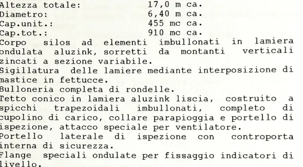 IMPIANTO DI STOCCAGGIO COMPLETO