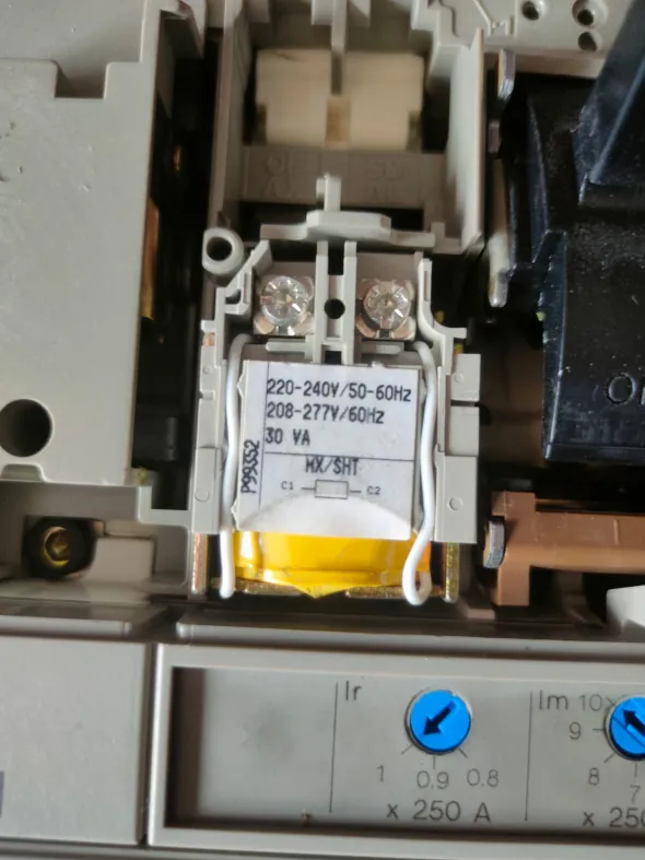 Interruttore gerin merlin250A/bobina sgancio Schneider