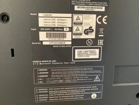 5#5160 Konica Minolta Bizhub C368