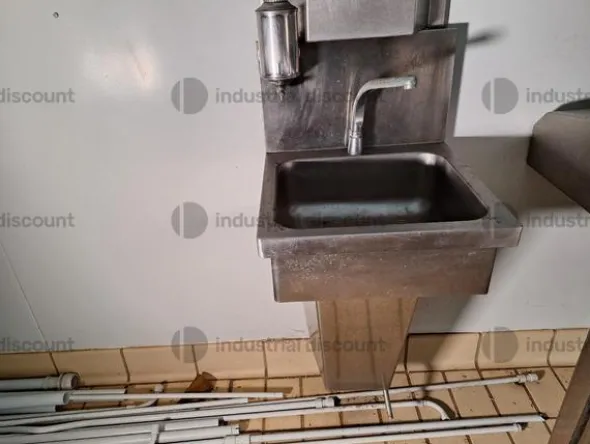 18#9389 Lavandini acciaio pedale e dispenser Carrello salumiCarrello a pozzo