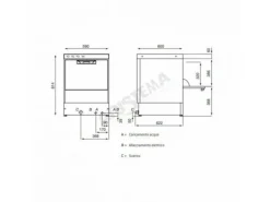 Lavastoviglie 26 lt. - Cesti 500x500 mm - Dosatori inclusi