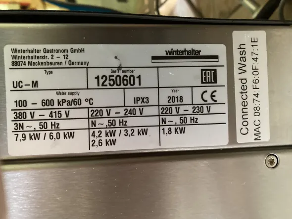LavastoviglieWinterhalter modello UC - M