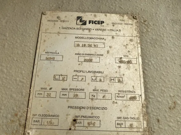 Linea di punzonatura, taglio e foratura FICEP