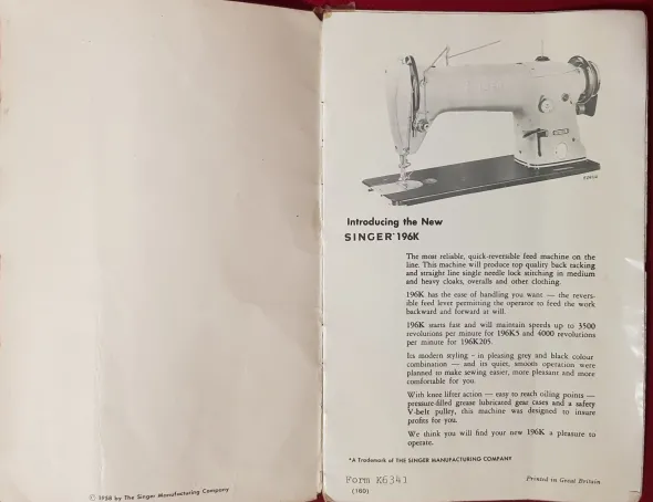 MACCHINA DA CUCIRE SINGER 196K5