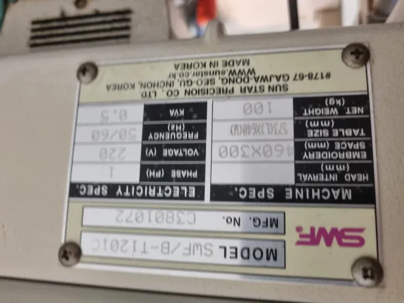 MACCHINA DA RICAMO SWF MONOTESTA