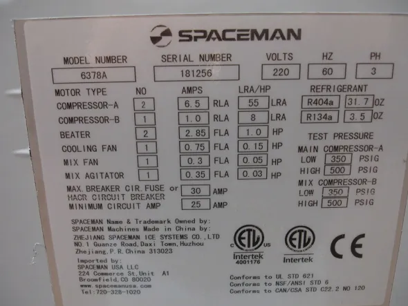 Macchina Gelato Spaceman 6378AH 3Ph NOVITÀ!