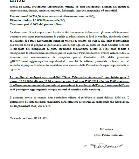 Macchinari e attrezzatura varia